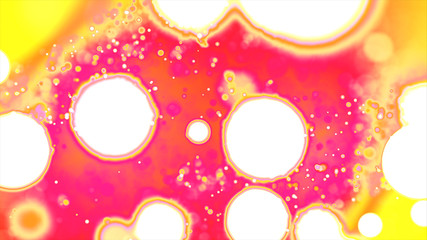 Macro close up of  scientific image of cells division process, Concept of cell divides into many...