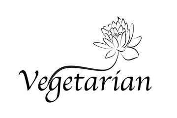 vegetarian icon with lotus