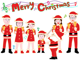 クリスマスコンサートでハンドベルを演奏している。