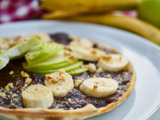 Pizza with Chocolate and Banana
