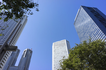 Fototapeta na wymiar view of highrise buildings st west shinjyuku tokyo