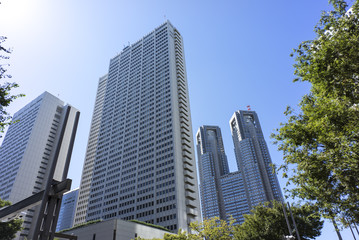 Fototapeta na wymiar view of highrise buildings st west shinjyuku tokyo