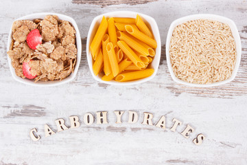 Inscription carbohydrates with natural ingredients and products as source vitamins, minerals and fiber