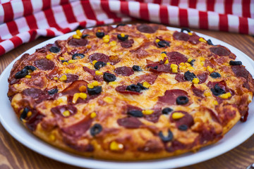 Delicious Pizza with Bacon