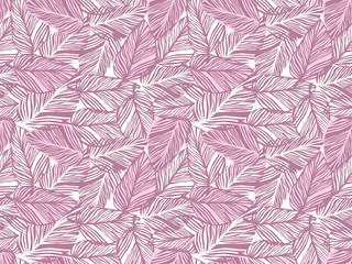 Tropical pattern, palm leaves seamless vector floral background.