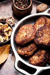 Vegetarian cutlet from walnut