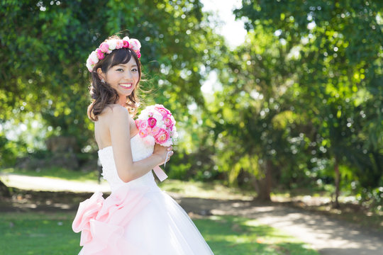 attravtive asian woman wedding image