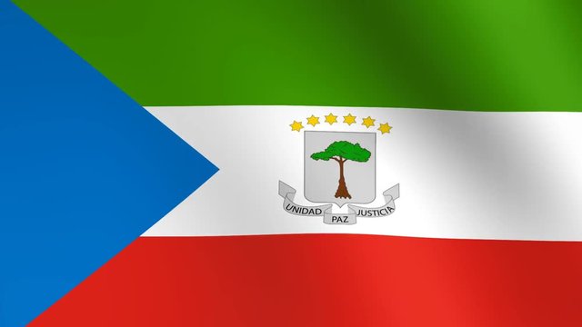flag of  equatorial guinea waving animation