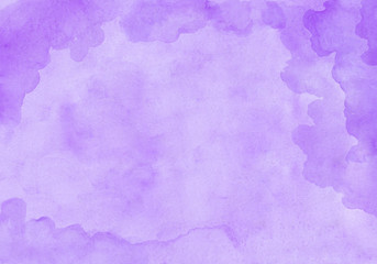 Purple cloudy rectangular watercolor gradient background. Beautiful abstract canvas for congratulations, valentines designs, invitation cards, engagements, postcards, text and etc.