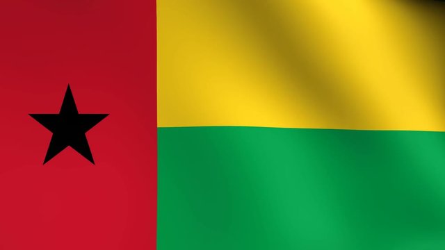 flag of  guinea bissau waving animation