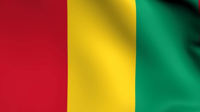 flag of guinea  waving animation