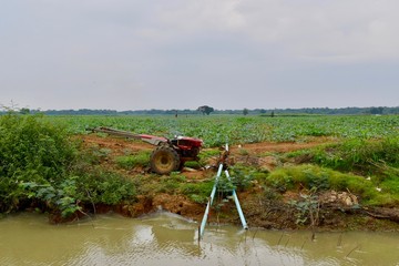 Water pump system, rural countryside, Cambodia