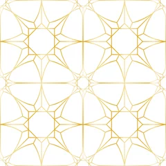 Zelfklevend Fotobehang Luxury Gold Geometric Stars Seamless Pattern © kronalux