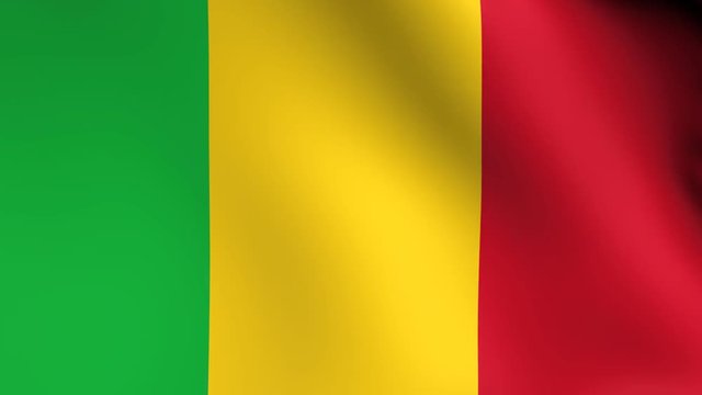 flag of mali  waving animation