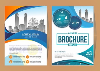 A modern business cover brochure layout with shape vector illustration