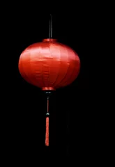 Foto op Plexiglas China Rode Chinese lantaarn, van onderaf gezien