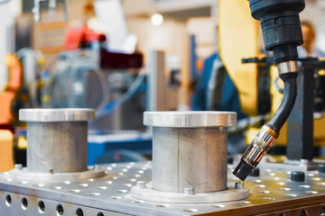 Robotic welding complex, imitation of work.