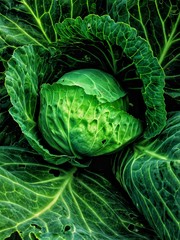 Obraz premium Green garden cabbage