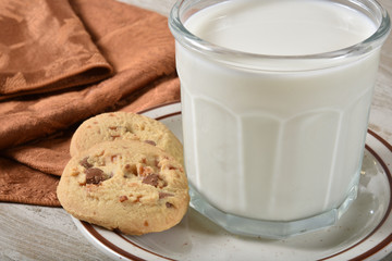 Chocolate chip cookies and milk