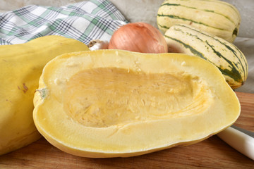Sliced spaghetti squash