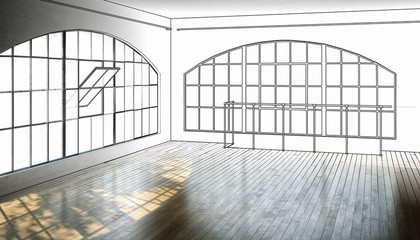 Empty Postindustrial Area (drawing)