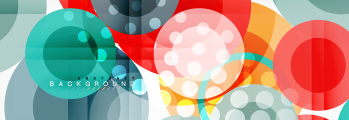 Abstract colorful geometric composition - multicolored circle background