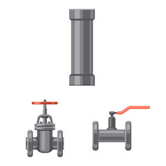 Vector design of pipe and tube sign. Set of pipe and pipeline vector icon for stock.