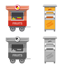 Vector illustration of market and exterior symbol. Collection of market and food stock vector illustration.