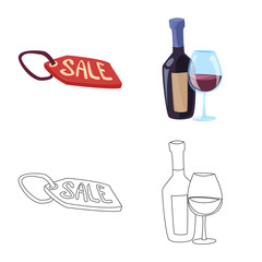 Vector illustration of food and drink icon. Set of food and store vector icon for stock.
