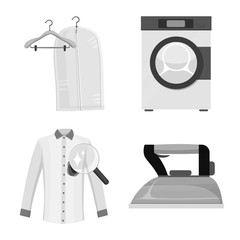 Vector design of laundry and clean sign. Collection of laundry and clothes vector icon for stock.