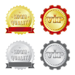 Vector design of emblem and badge sign. Collection of emblem and sticker vector icon for stock.
