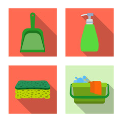 Vector design of cleaning and service icon. Collection of cleaning and household vector icon for stock.