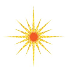 stylized sun with a pattern vector