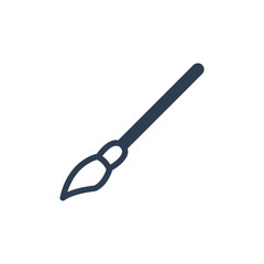 Halloween holiday icon. Witch broom solid icon. Line art vector