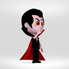 Halloween, boy dressed vampire
