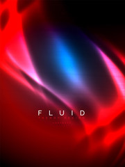 Neon glowing wave, magic energy and light motion background. Vector illustration