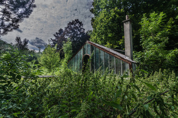 glashaus von verlassener gaertnerei