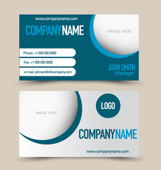Business card set template. Banner design. Blue color. Corporate identity vector illustration.