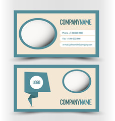 Business card set template. Banner design. Blue color. Corporate identity vector illustration.