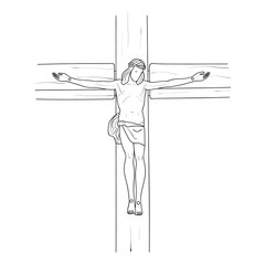 Crucifixion of Jesus. Vector.