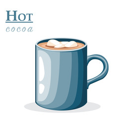 Hot cocoa blue mug