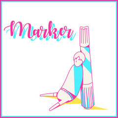 vector illustration of man and the marker