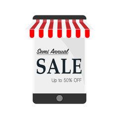 Online shopping, annual sale, mobile online surfing. Shop online. 