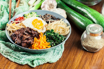 Bibimbap - rice with beef and vegetables