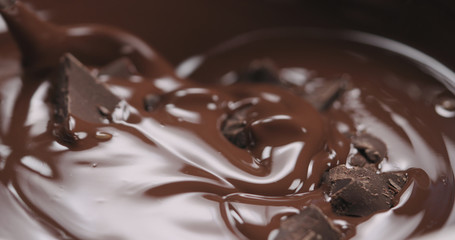 chocolate chunks in melted dark chocolate