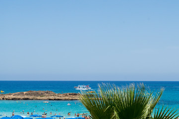 Seaview on the beach, sunny day on Protaras, Cyprus