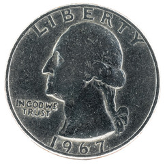 United States Coin. Quarter Dollar 1967. Obverse.