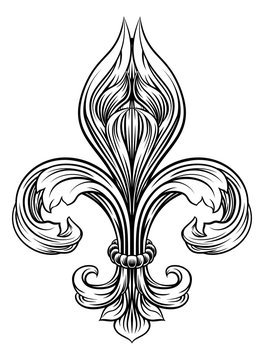 A Fleur De Lis heraldic coat of arms graphic design element
