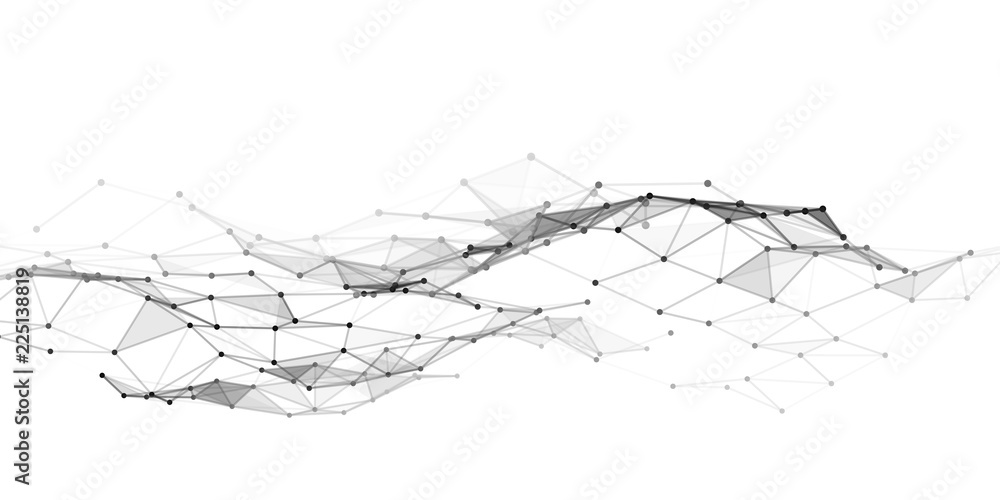 Poster Abstract technology background. Science background. Big data. Background vector. Plexus effect. Network connection structure. Vector illustration.