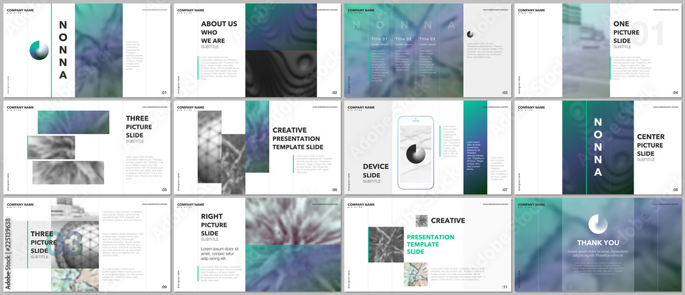 Wall mural minimal presentations design, portfolio vector templates with elements on white background. multipur